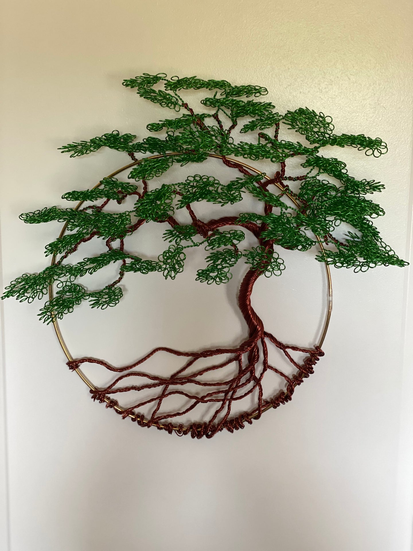 large wire bonsai tree Large Bonsai Trees on a Ring – Metal Wire Art